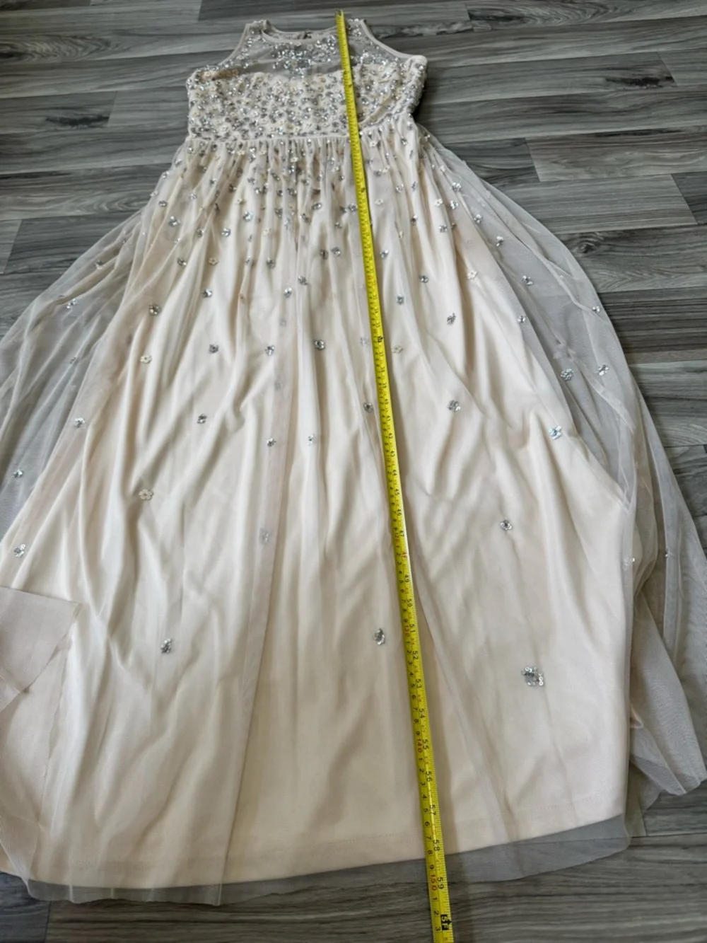 BHLDN Anthropologie Ginny Floral Beaded Maxi Dress Size US 16 - Picture 7 of 9
